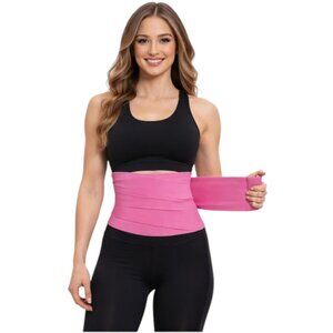 Pink Waist & Tummy Compression Wrap Trainer Belt One Size Adjustable Wrap Wear